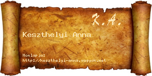 Keszthelyi Anna névjegykártya