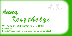 anna keszthelyi business card